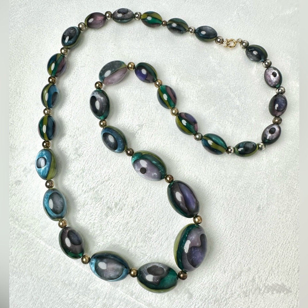 ❌SOLD 💜Vintage Beaded Necklace - Picture 3 of 7